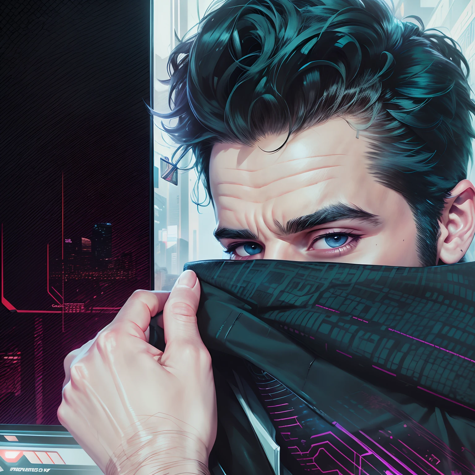 Change background cyberpunk handsome boy, Realistic face, 8k, Ultra realistic,