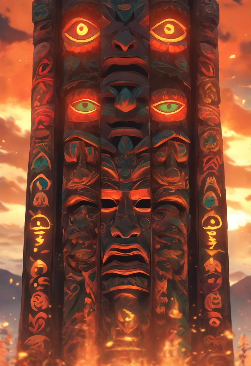 (((Totem))) best quality, ultra-high resolution, 4K detailed CG, master piece, Maori ,Maori totem,Maori mythology, ((Maori totem)) , Maori image, aesthetic, screen-centered