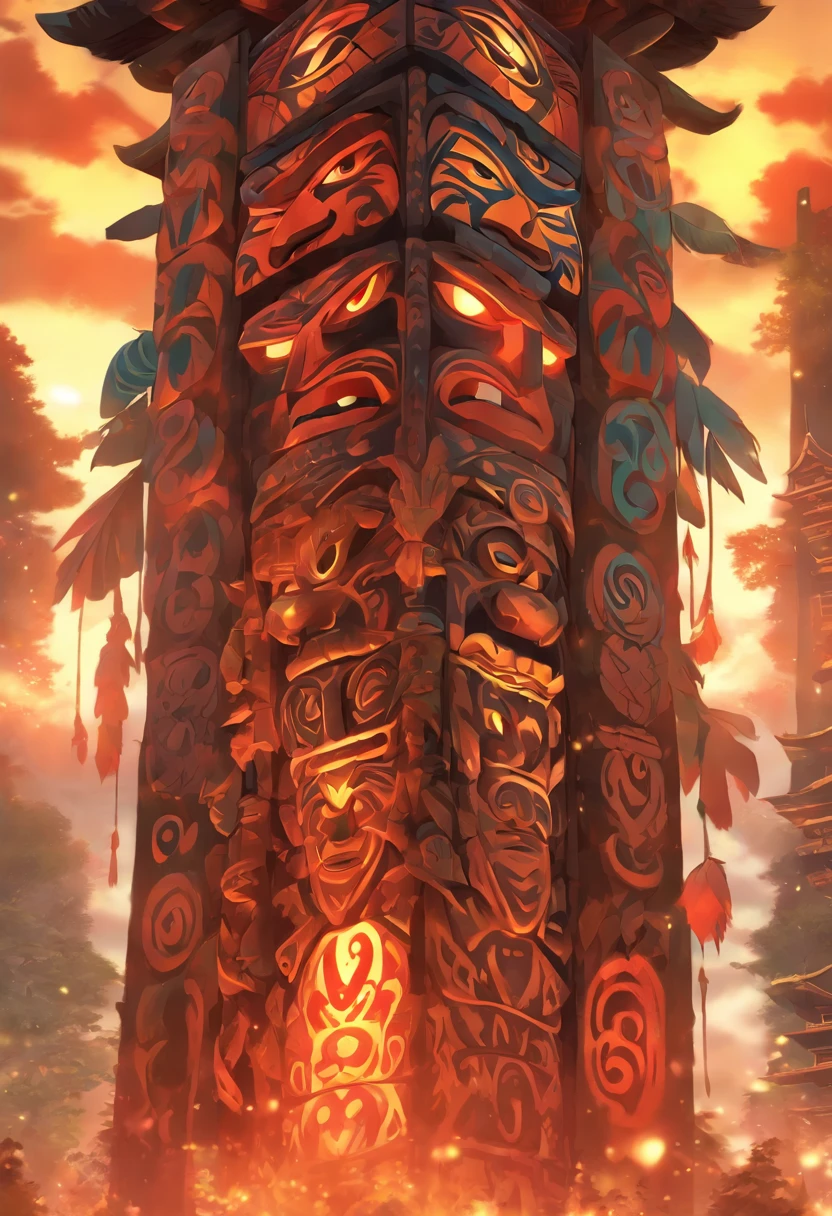 (((Totem))) best quality, ultra-high resolution, 4K detailed CG, master piece, Maori ,Maori totem,Maori mythology, ((Maori totem)) , Maori image, aesthetic, screen-centered
