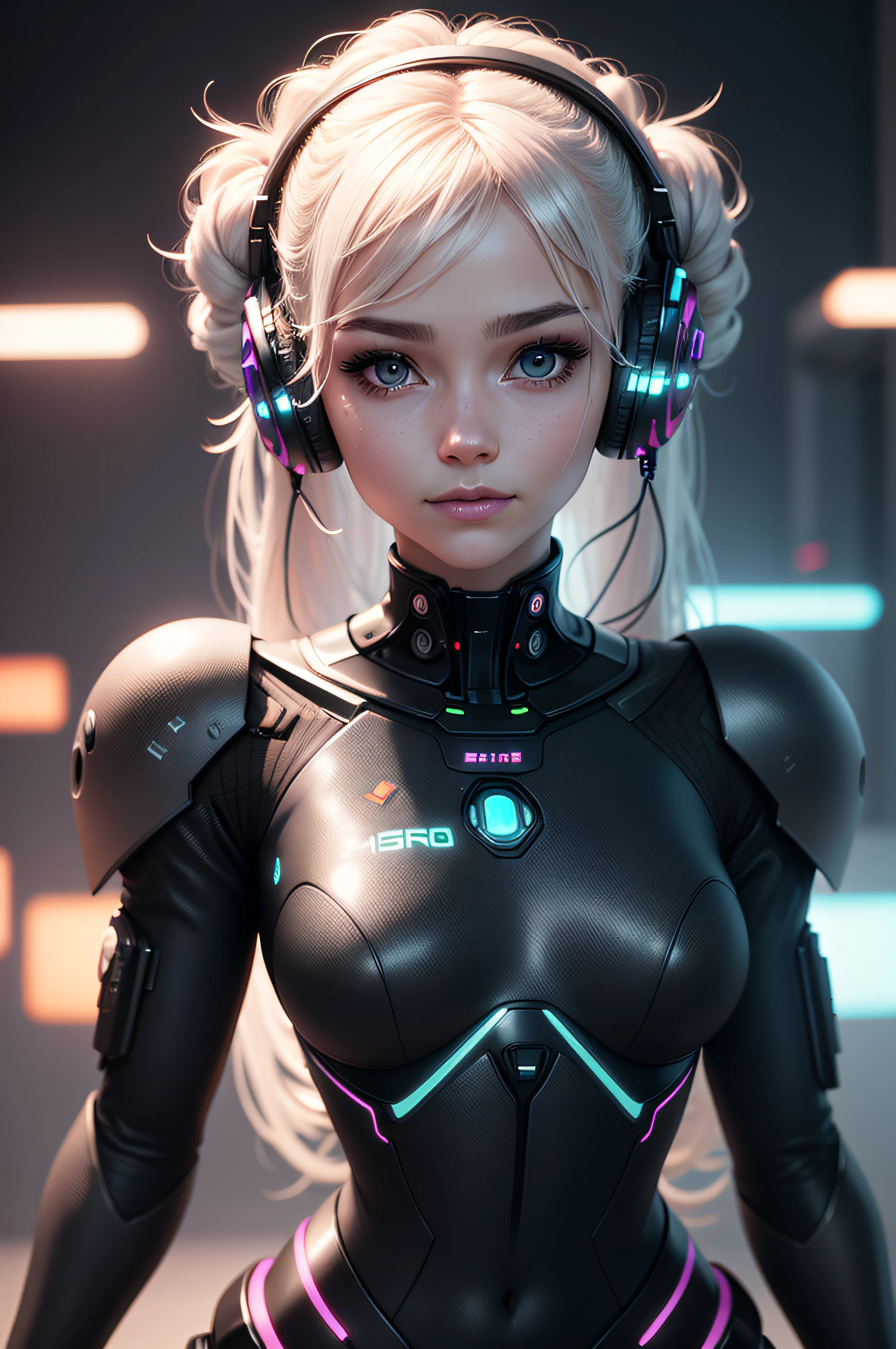 Future robotic healthcare，sense of science and technology，Sci-fi sense，greenish tinge