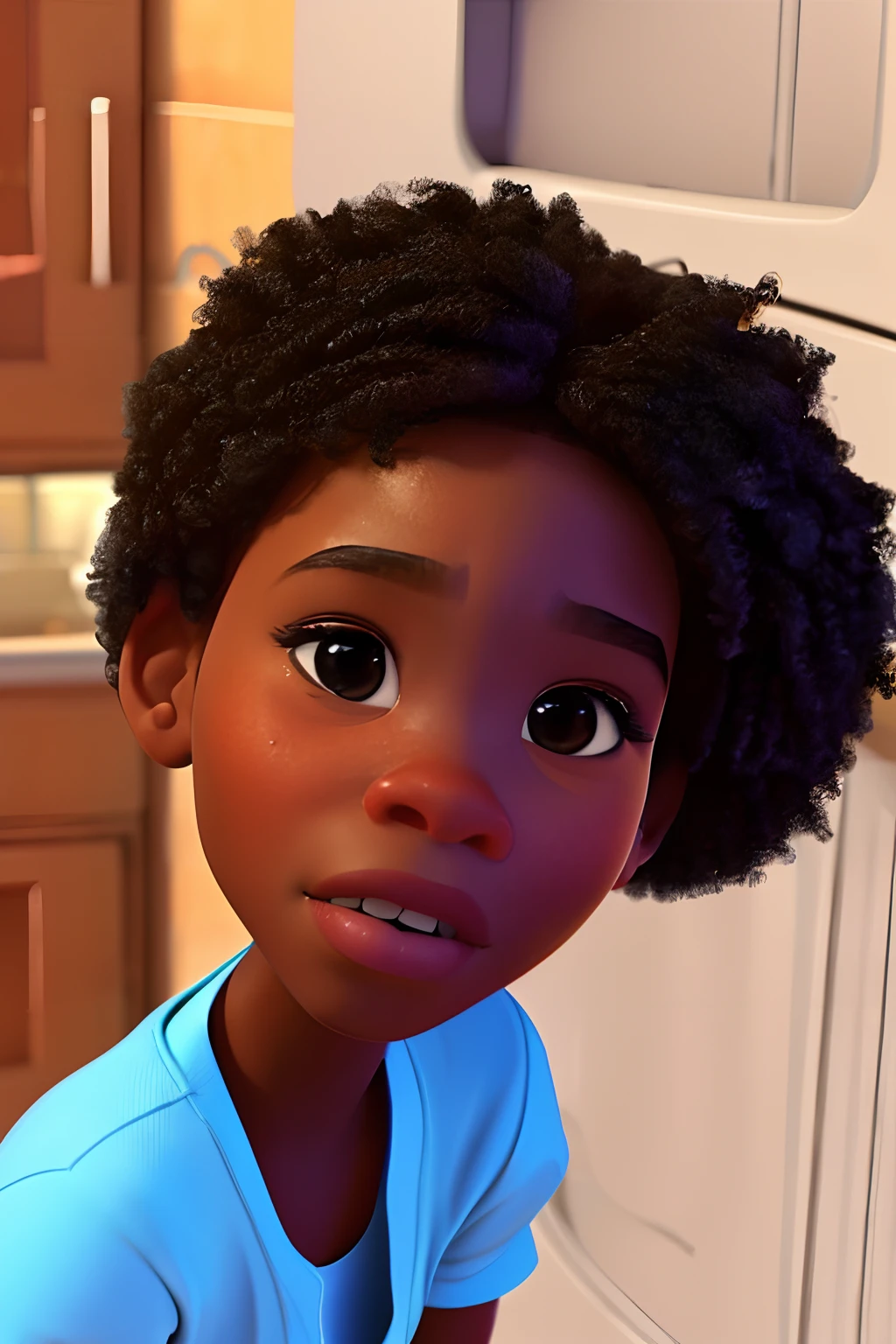 Beautiful black girl from Africa. a tem 10 anos. disney pixar desenho animado 3d