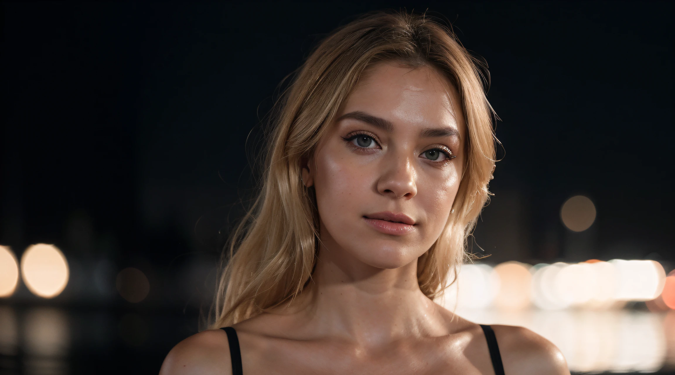 Cinematographic Photography Professional Photography, Crie uma imagem de uma bela jovem de 26 anos, olhos verde-escuros, blonde hair, Standing, Pose frontal, Vestido com um vestido preto, Headshot N-4 F1.8 hd wallpaper photography trend on instagram Award-winning photo 4k 8k detailed hyperrealistic cinematic photo beautiful volumetric lighting octane render Unreal Engine 5 rendered with nanite Canon EOS R3 Fujicinematographic X-T 30 Sony Alpha GW 6 0D Mark IV lens flare dark lights. Fotografia 35mm, Film, Bokeh, profissional, 4k, Headshot N-4 F1.8 HD Wallpaper Trending Photography on Instagram 4K Photo Award-Winning 8K Detailed Hyper-Realistic Cinematic Photo Beautiful Volumetric Lighting Octane Render Unreal Engine 5 Rendered with Canon Nanite EOS R3 Lens Fujicinematographic X-T 30 Sony Alpha GW 6 0D Mark IV Dark Signal Lights. Fotografia 35mm, Film, Bokeh, profissional, 4k, altamente detalhado