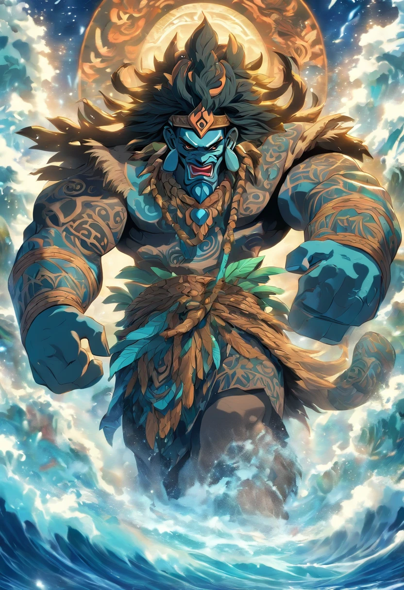 (((Tangaroa))) best quality, ultra-high resolution, 4K detailed CG, master piece, Maori ,Maori god,Maori mythology, ((Deus Aquatico)) , Maori image, aesthetic, screen-centered