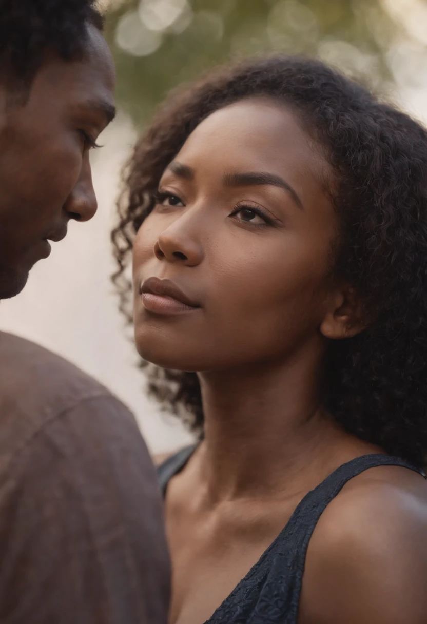 A couple of black woman and asian man together