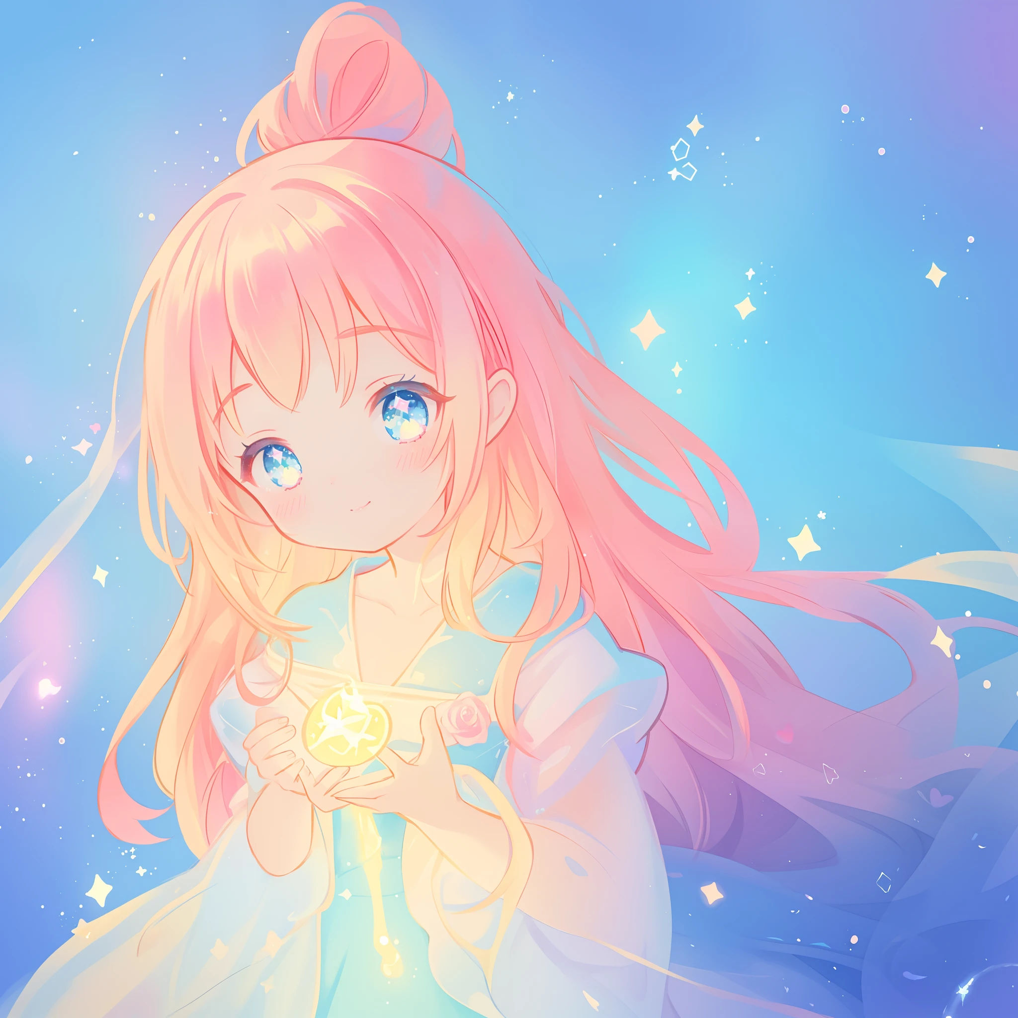 beautiful girl, puffy tiered ballgown, vibrant pastel colors, (colorful), glowing golden long hair, magical lights, sparkling magical liquid, inspired by Glen Keane, inspired by Lois van Baarle, disney art style, by Lois van Baarle, glowing aura around her, by Glen Keane, jen bartel, glowing lights! digital painting, flowing glowing hair, glowing flowing hair, beautiful digital illustration, fantasia background, whimsical, magical, fantasy, ((beautiful face)), ((masterpiece, best quality)), intricate details, highly detailed, sharp focus, 8k resolution, sparkling detailed eyes, liquid watercolor