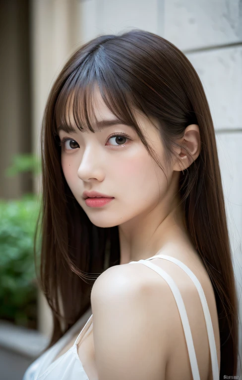 (RAW Photos, Highest quality), (Realistic, Photorealistic:1.3), Tabletop, Crying face, Very delicate and beautiful, Soft Light, (Brown Hair, Straight shoulder-length hair fluttering in the wind), Beautiful detailed girl, (Detailed fingers), Highly detailed eyes and face, Beautifully detailed nose, Beautiful attention to detail, 1 Girl, Japanese, Pure beauty, cute, (Half Body:1.3), Realistic face, Realistic body,