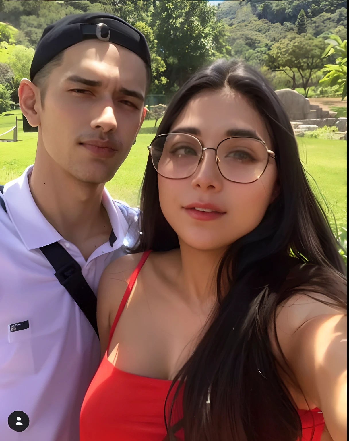 Homem e mulher que posam para uma selfie em um parque, Directed by: Nandor Soldier, Valentina Embaralhamento, Barabas Miklos e Hollosy Simon, suave em _ O pano de fundo, ástor alexander, par, por Julius como se, Jordan Grimmer e Natasha Tan, vacation photo