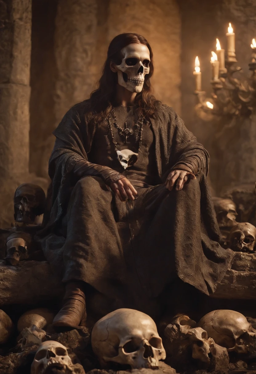 skull lucifer sitting above a pile of corpses, fantasy, intricate, elegant, highly detailed, centered, symmetry, painted, intricate, volumetric lighting, beautiful, rich deep colors masterpiece, sharp focus, ultra detailed, in the style of dan mumford and marc simonetti, astrophotography
