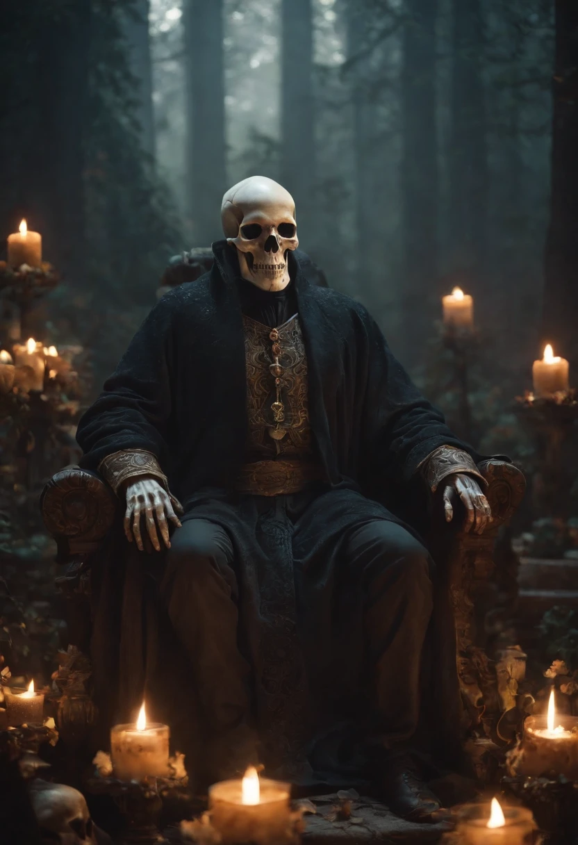 skull lucifer sitting above a pile of corpses, fantasy, intricate, elegant, highly detailed, centered, symmetry, painted, intricate, volumetric lighting, beautiful, rich deep colors masterpiece, sharp focus, ultra detailed, in the style of dan mumford and marc simonetti, astrophotography