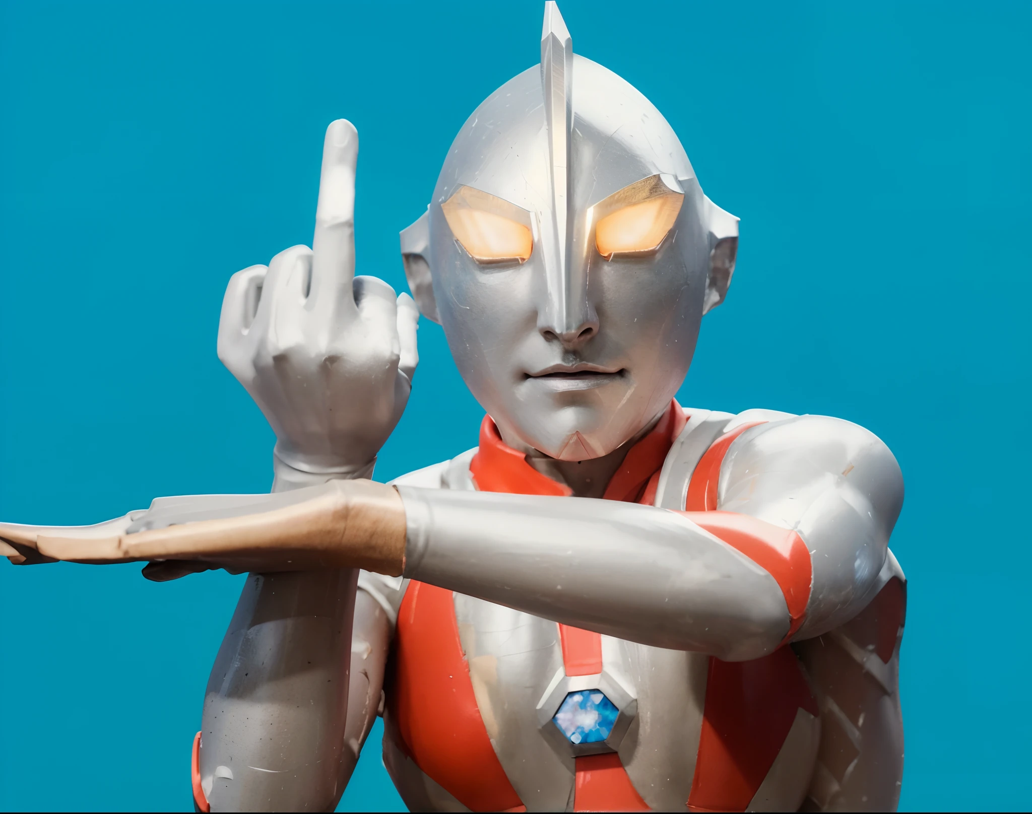 ultraman,(165feet height), [red|black], realistic, high detail raw photo, masterpiece, best quality, detailed, hyper realistic, (full body), detailed face, highly detailed, hdr, ((smooth)), sharp focus, look at viewer, (ruined city), (((detailed background))),a close up of a robot with a glowing halo in the background, ultraman, hyper ultra detailed, infini - d - render, ultra render, unreal engine render saint seiya, ultra hyper realistic, 8k render”, hq render, 8 k cg render, high render, hq 4k wallpaper, high detailed official artwork, ultra mega super hyper realistic