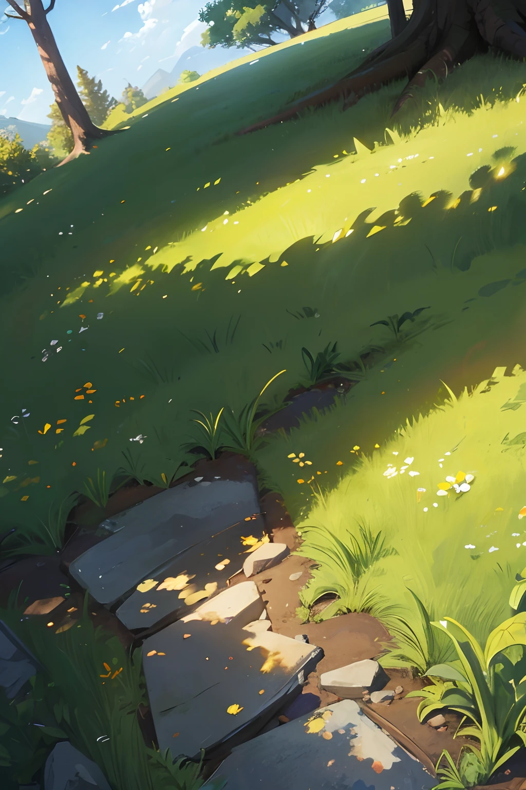 Background with,sod, sunlight, No people