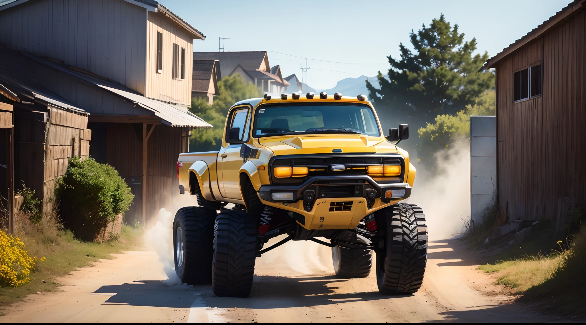 pickup
 truck transformers robot style bumble bee black yellow truck