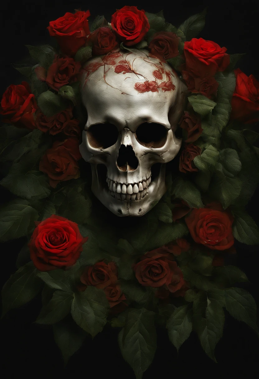 a dead girl lying on the ground with roses on top of her and blood everywhere