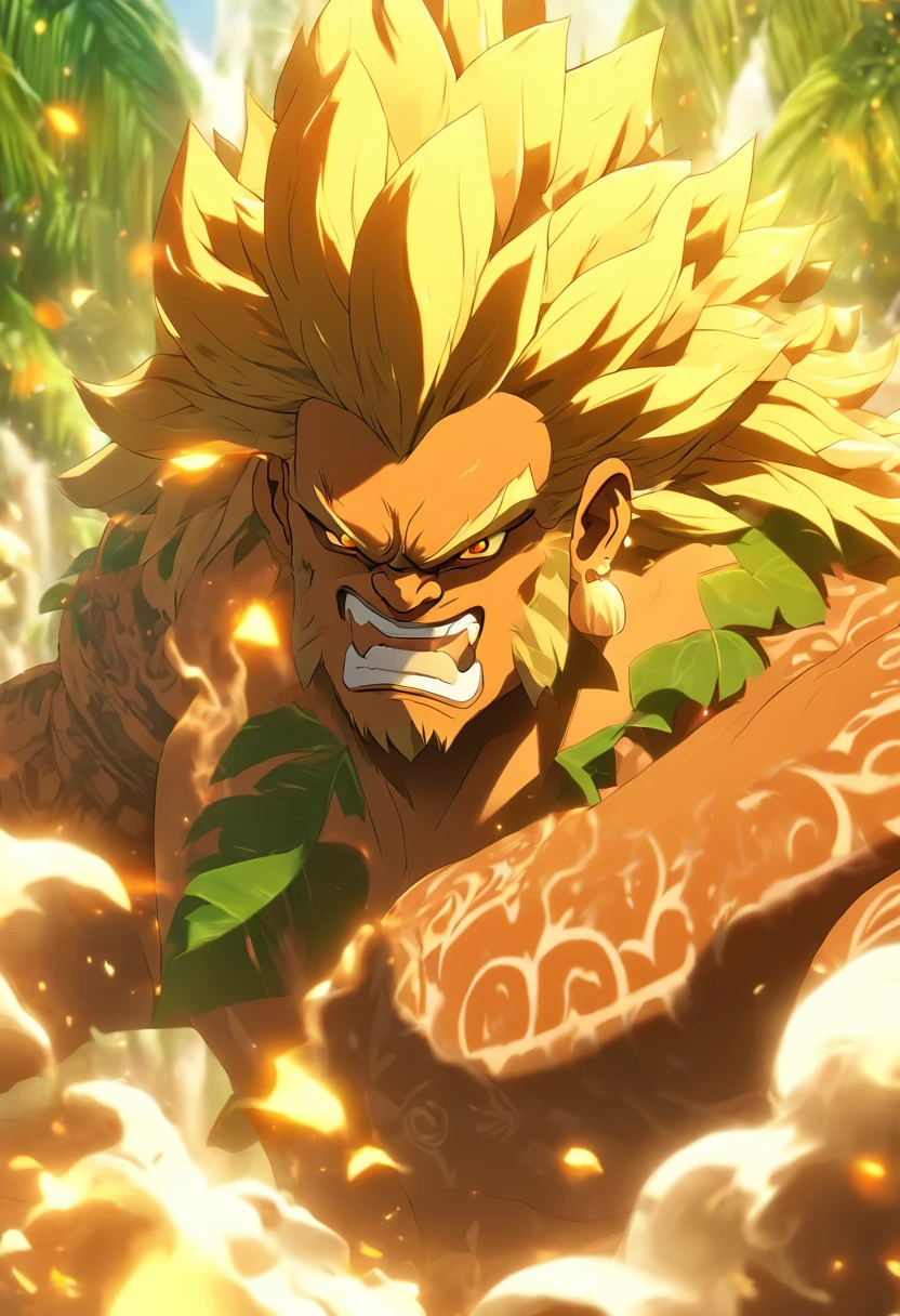 (((LONO))) best quality, ultra-high resolution, 4K detailed CG, masterpiece, Hawaiian God, Hawaiian mythology, ((Farmer god)), Maori image, aesthetic, screen-centric