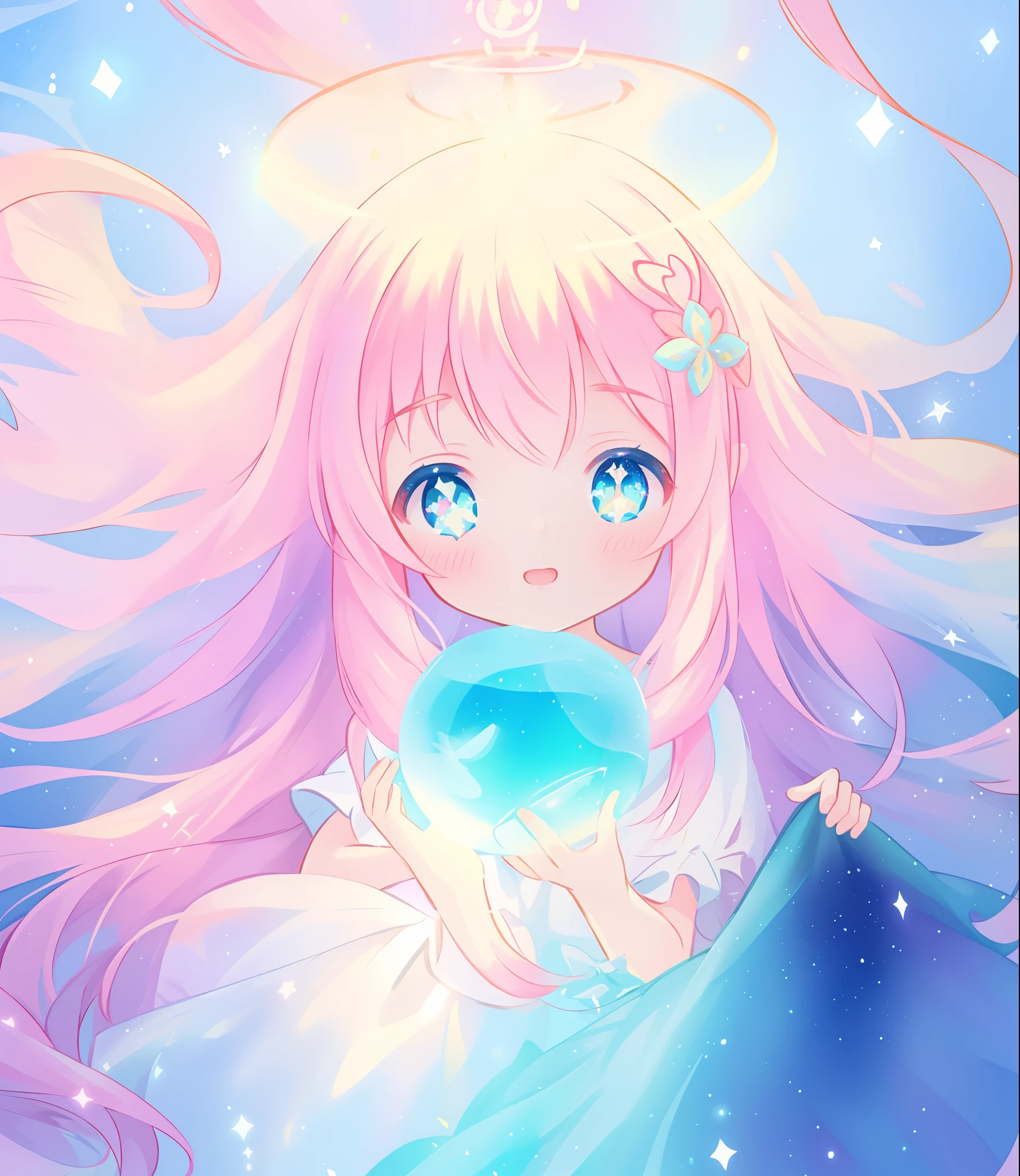 beautiful girl, puffy tiered princess ballgown, vibrant pastel colors, (colorful), glowing golden long hair, magical lights, sparkling magical liquid, inspired by Glen Keane, inspired by Lois van Baarle, disney art style, by Lois van Baarle, glowing aura around her, by Glen Keane, jen bartel, glowing lights! digital painting, flowing glowing hair, glowing flowing hair, beautiful digital illustration, fantasia background, whimsical, magical, fantasy, ((beautiful face)), ((masterpiece, best quality)), intricate details, highly detailed, sharp focus, 8k resolution, sparkling detailed eyes, liquid watercolor