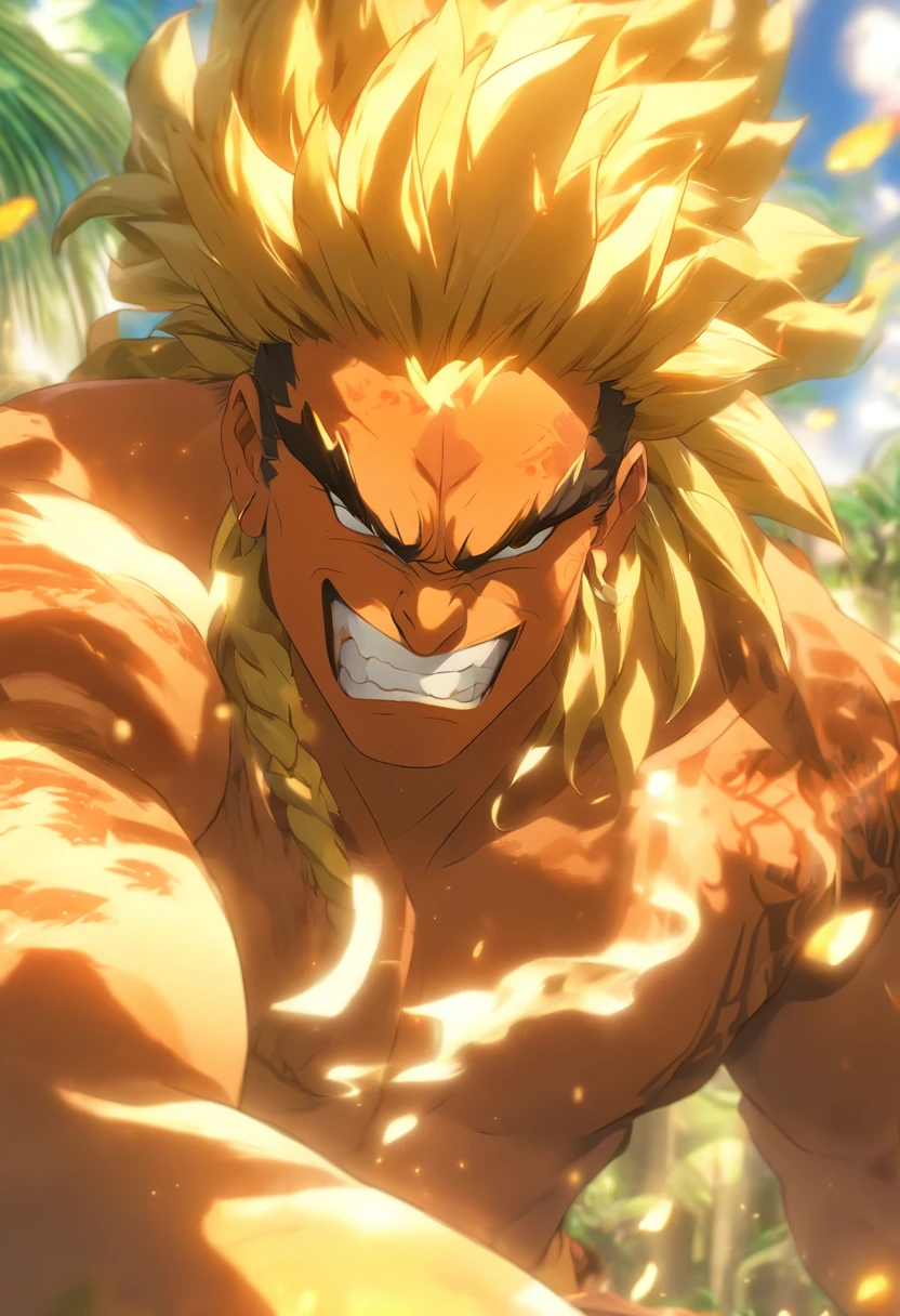 (((LONO))) best quality, ultra-high resolution, 4K detailed CG, masterpiece, Hawaiian God, Hawaiian mythology, ((Farmer god)), Maori image, aesthetic, screen-centric