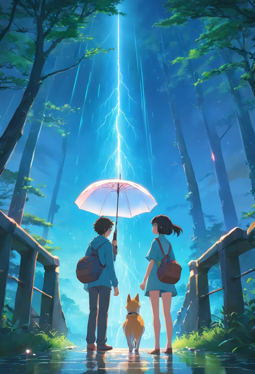 An ancient couple looking at the scenery on a stone bridge,There is a willow tree next to it,There was light rain in the sky,The boy wears a white oil-paper umbrella,Two people hiding under an umbrella,Both boys and girls have beautiful and delicate blue eyes,Look at each other,Delicate composition。Realistic,Highly Detailed 4K Digital Art,octan render, Bioluminescent agent, BREAK 8K resolution concept art, hentail realism,by Mappa Studios,Master parts,Best quality,offcial art,illustration,清晰的线条,(fresco_colours),Perfectcomposition,concentrating,Third-Party Rules