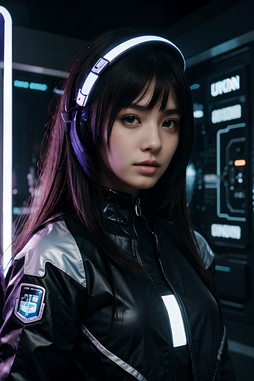 A cyber girl with guun