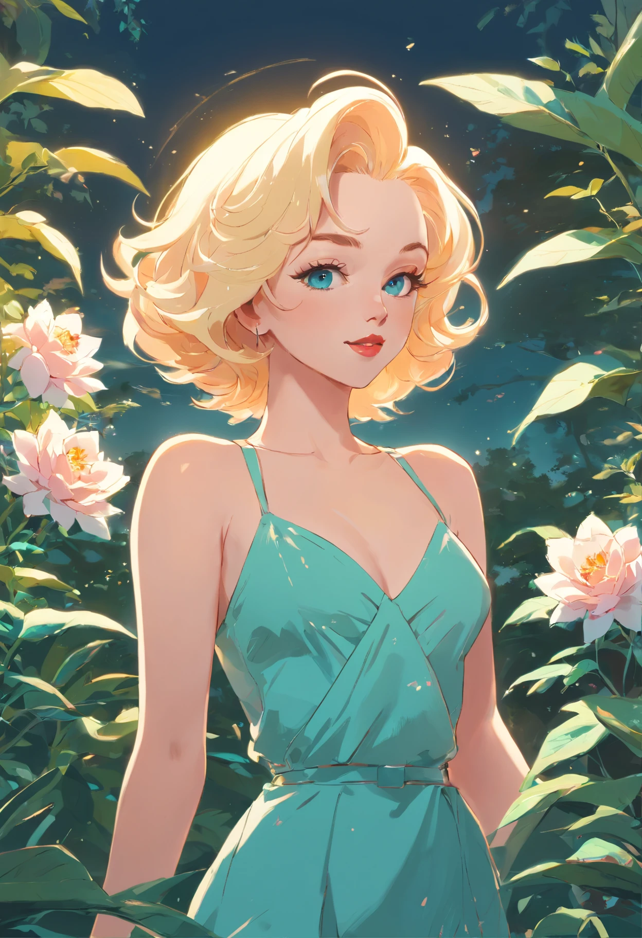 Marylin Monroe, estilo vintage , Hyperdetailed botanical liter, Desenhista de linha, digital illustation, tinta pesada, Maximalist botany, A beautiful and aesthetically pleasing illustrative masterpiece, Post-editing of Topaz AI