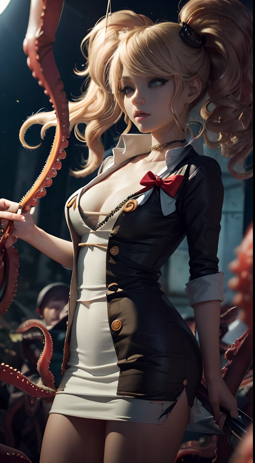 1 Japan Girl Tentacle Sex, (Many alien tentacles:1.2), torn, See-through dress, too much, srestrained, (Multiple inserts:1.2), Short hair, busty, (Suspended by tentacles:1.6), having fun, aggression, inside a cave, Pretty eyes, amazing image, Bokeh, Tasteful, depth of fields, Detailed textures, Tentacles grabbing the chest、The embarrassing part is in full view.、Tentacles inserted into female genitalia