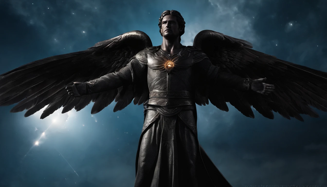 O Anticristo, An oppressive world leader, He will rise to power and persecute Christians.,desastres naturais, guerras e fome. cosmic fallen angel, olhos claros brilhantes, Biomechanicals, estranho, assustador, Pesadelo, cores muito brilhantes, light particles, com luz brilhante, Mshiff, Arte do papel de parede, Papel de parede UHD