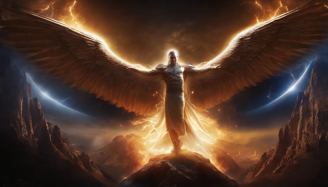 O Anticristo, An oppressive world leader, He will rise to power and persecute Christians.,desastres naturais, guerras e fome. cosmic fallen angel, olhos claros brilhantes, Biomechanicals, estranho, assustador, Pesadelo, cores muito brilhantes, light particles, com luz brilhante, Mshiff, Arte do papel de parede, Papel de parede UHD