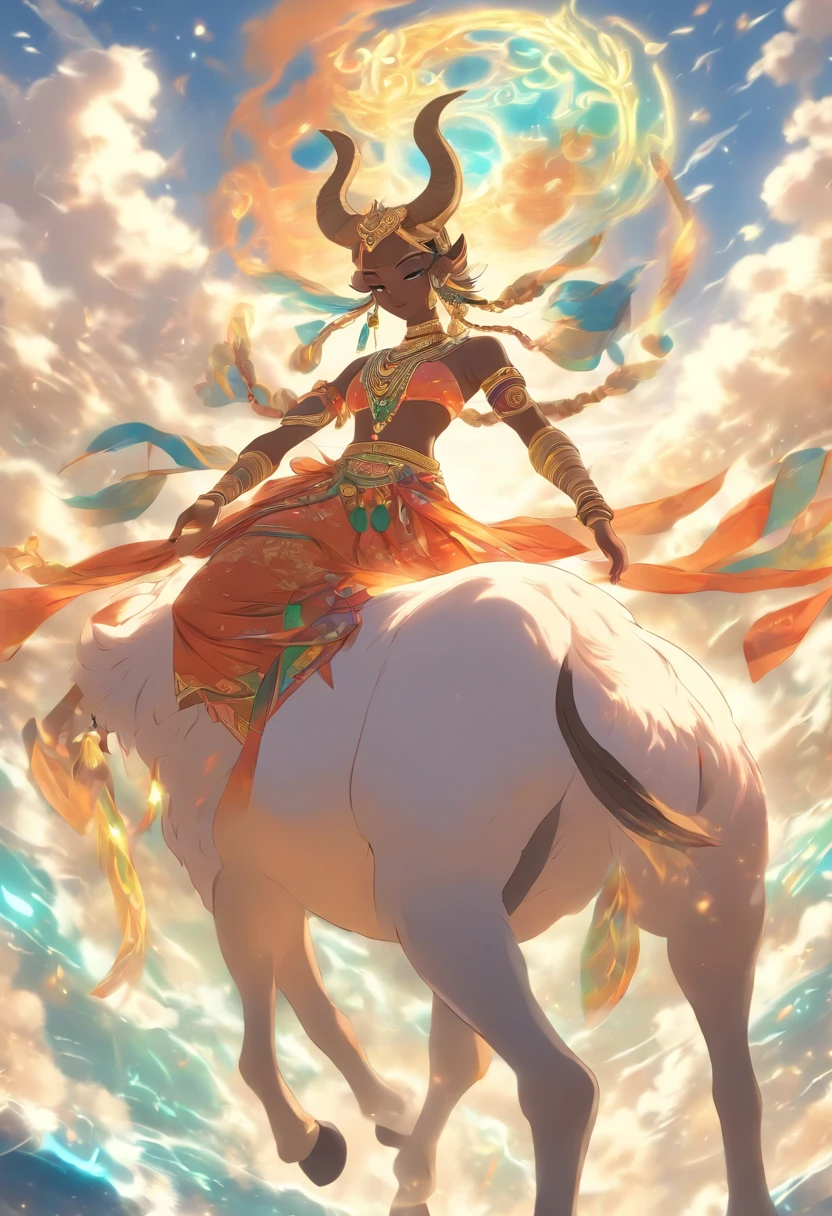 (((Vayu))) best quality, ultra-high resolution, 4K detailed CG, masterpiece, Hindu God, wind, Hindu mythology, ((Riding on an antelope)), Hindu image, aesthetic, screen-centric, full body