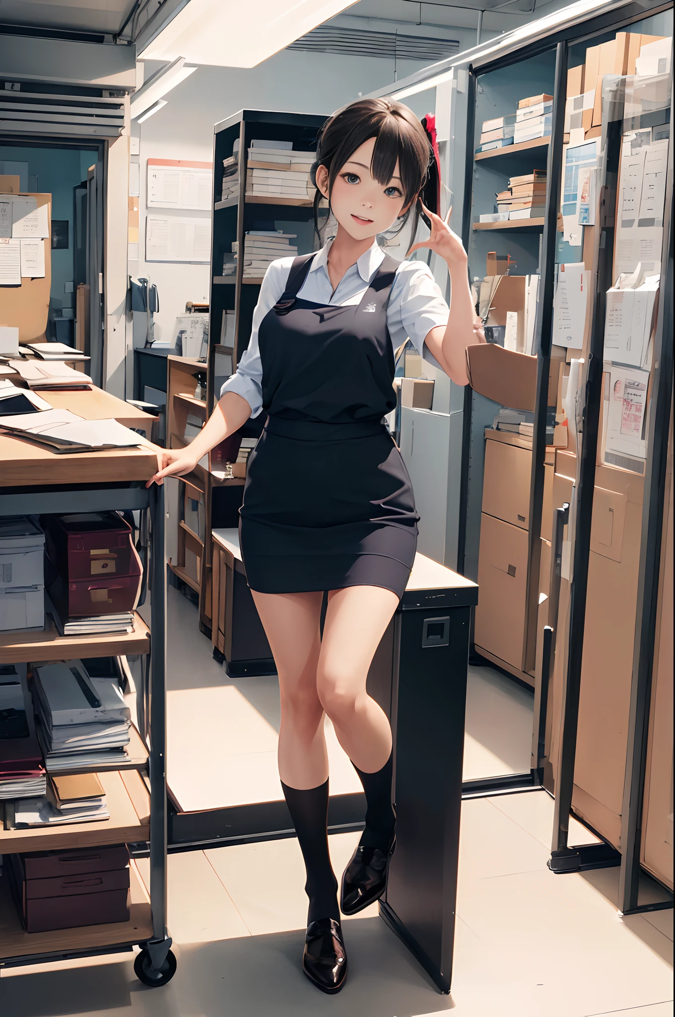 (best quality, masterpiece:1.2), ultra-detailed, ultra high res,
1girl,TamakiOfficeWear,
