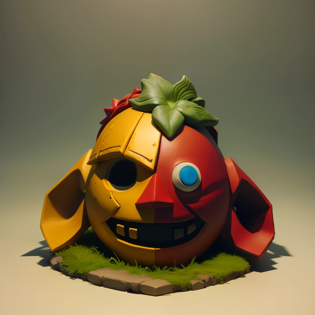 Clay sculpture of majoras mask