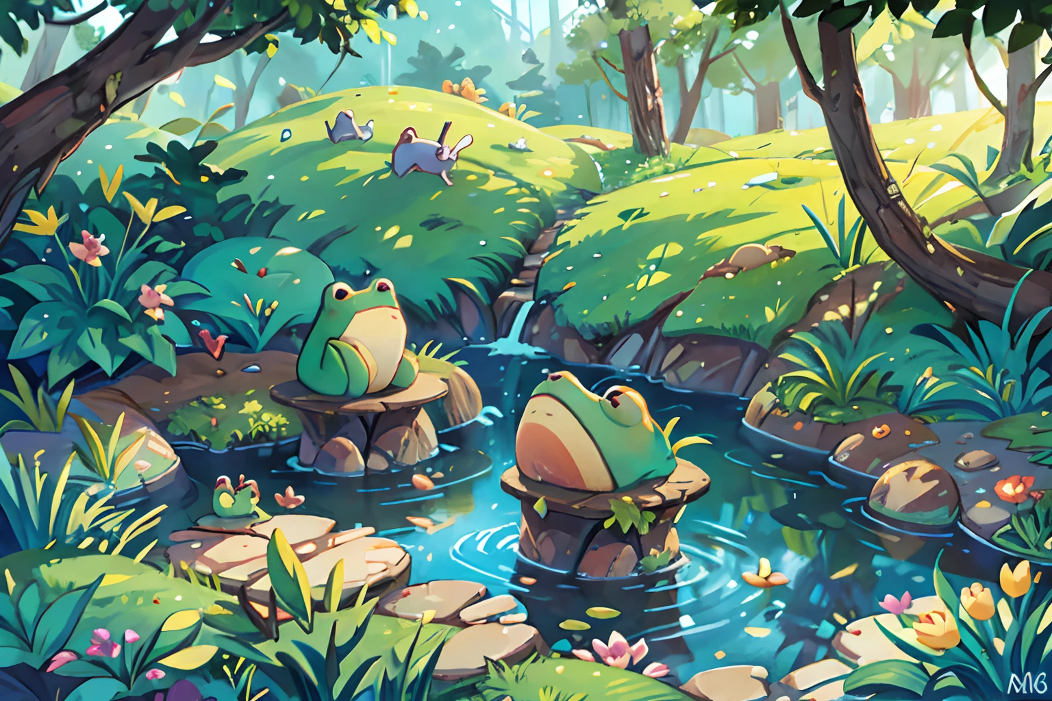 Pond side dirt,earthy,frogs