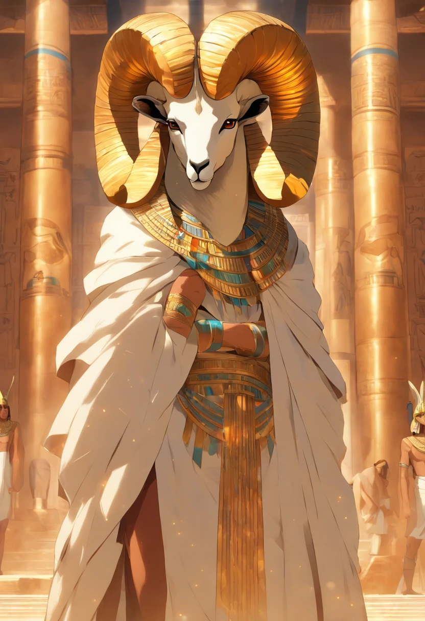 (((Egyptian God))) best quality, ultra-high resolution, 4K detailed CG, master piece,SETH,god of chaos, Egyptian mythology,expression of evil,Egyptian clothing, desert,((long nose similar to a tapir , ears similar to a donkey) ) , aesthetics, Beautiful image, centered on the screen, oasis in the background