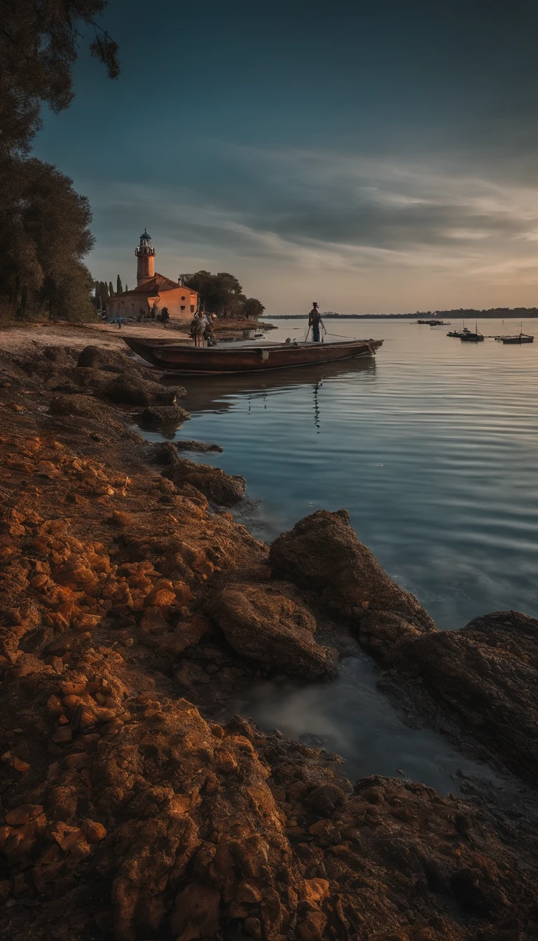 Cientistas e especialistas e pesquisadores na ilha, baseada na ilha de poveglia. Ar intenso e misterioso. 16k