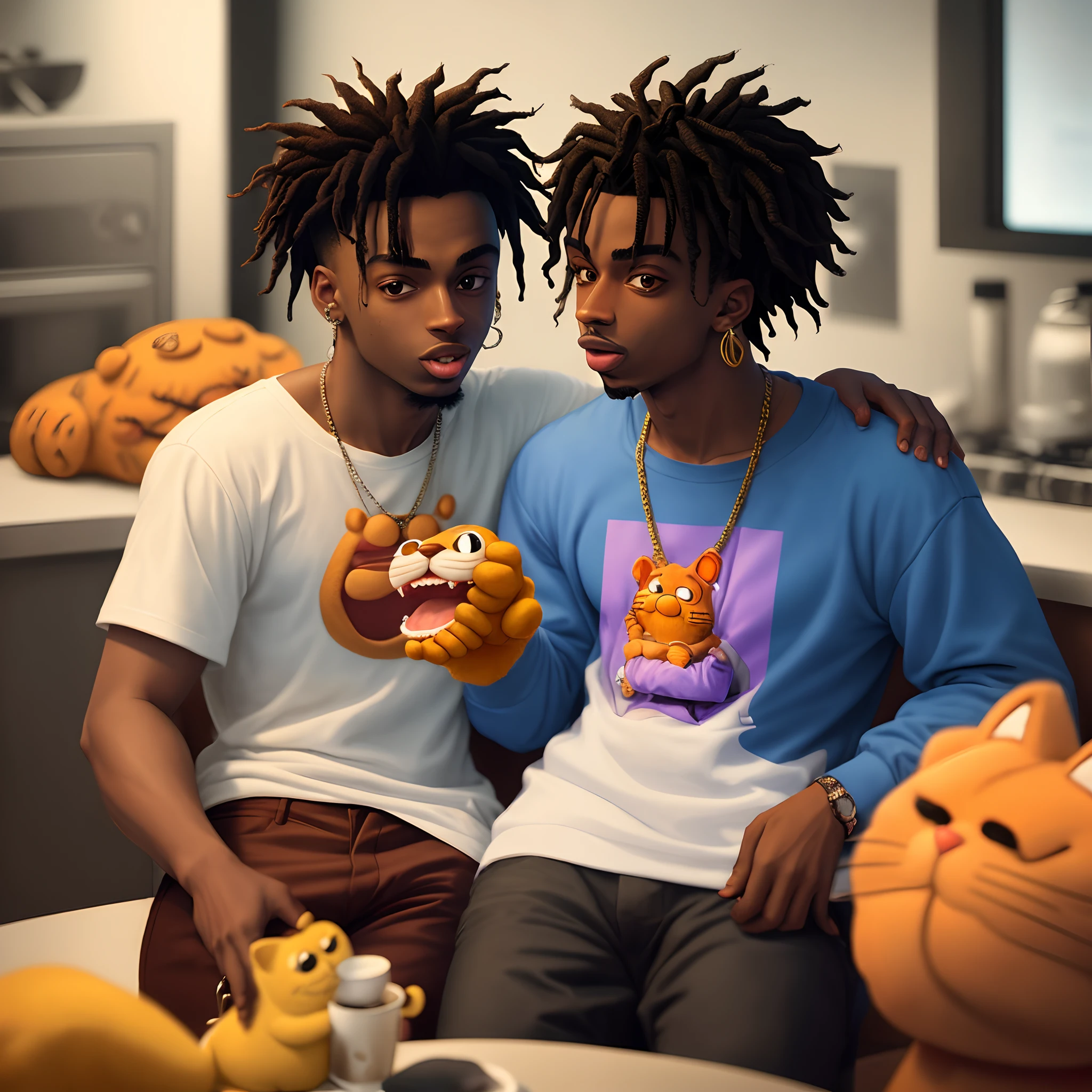 Playboi Carti with Garfield sipping lean