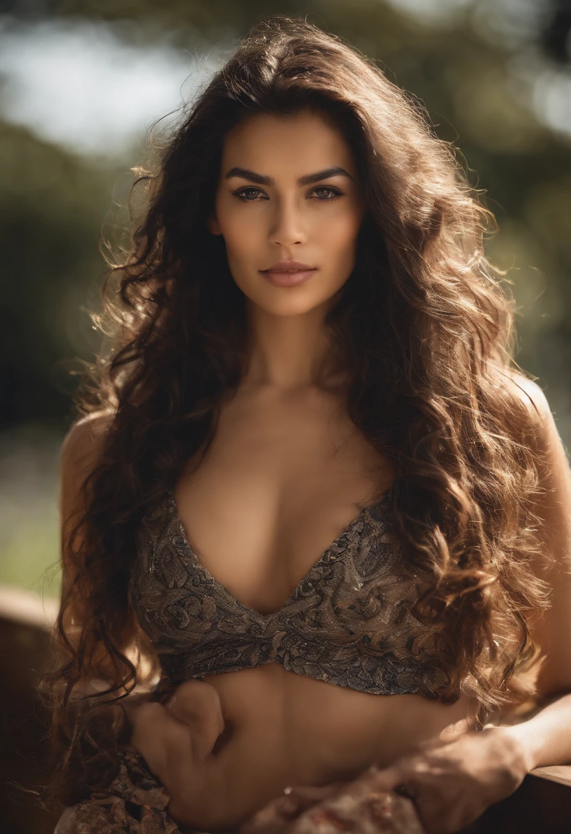 fotorrealista, alta qualidade, Beautiful Brazilian-Asian girl, com cintura muito fina e quadris grandes, middle boobs, totalmente despido