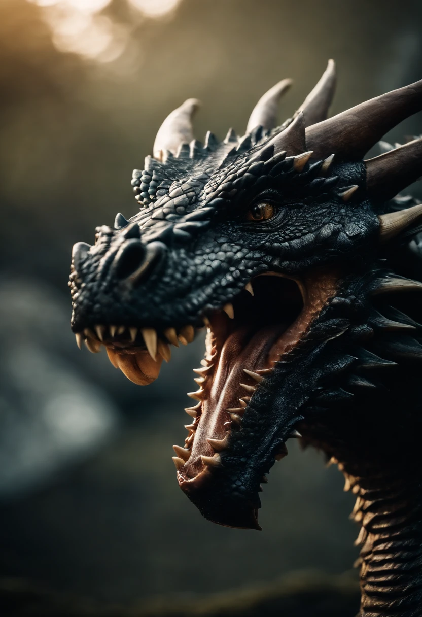 a dragon's body with five heads