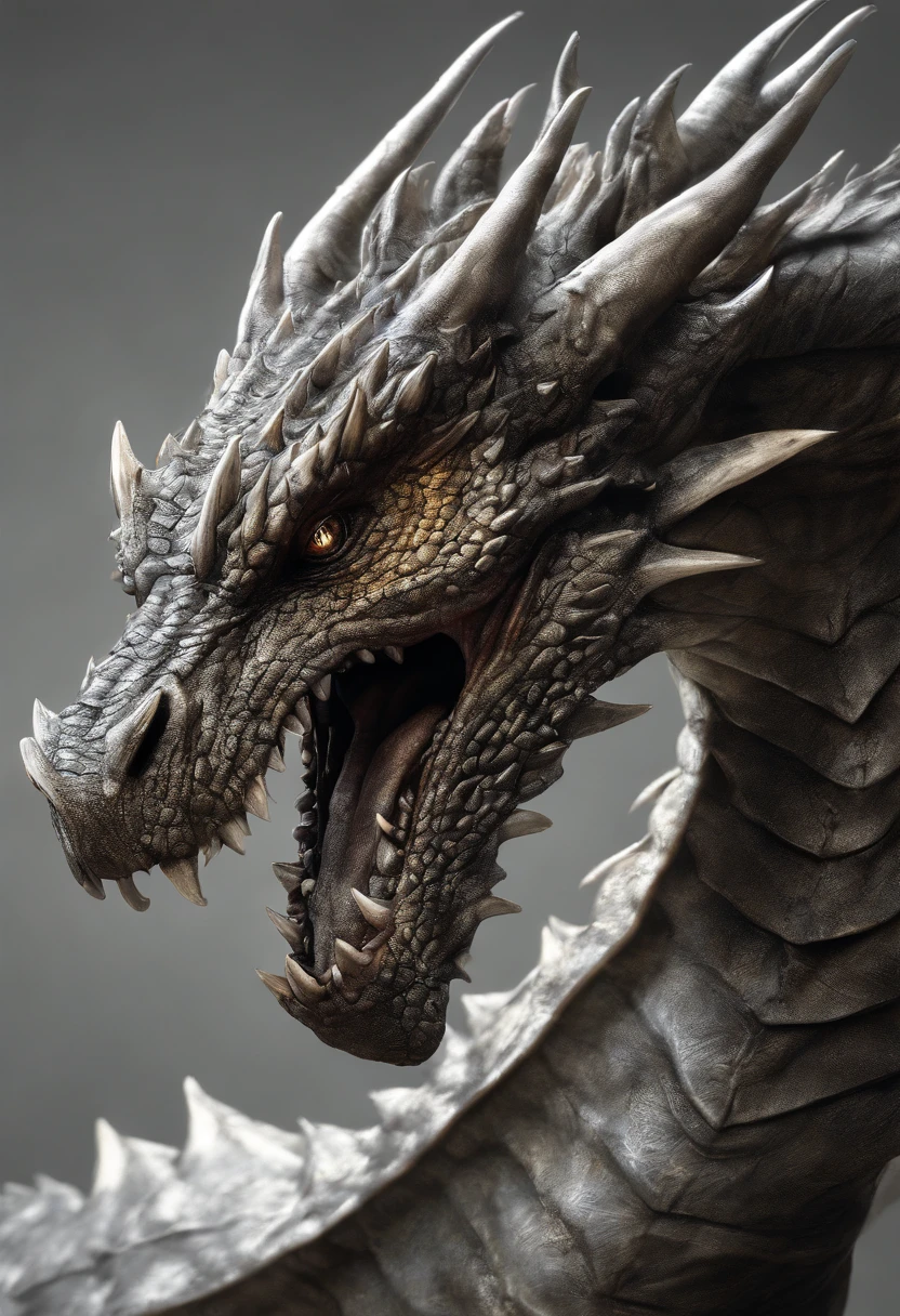 A dragon body with five heads