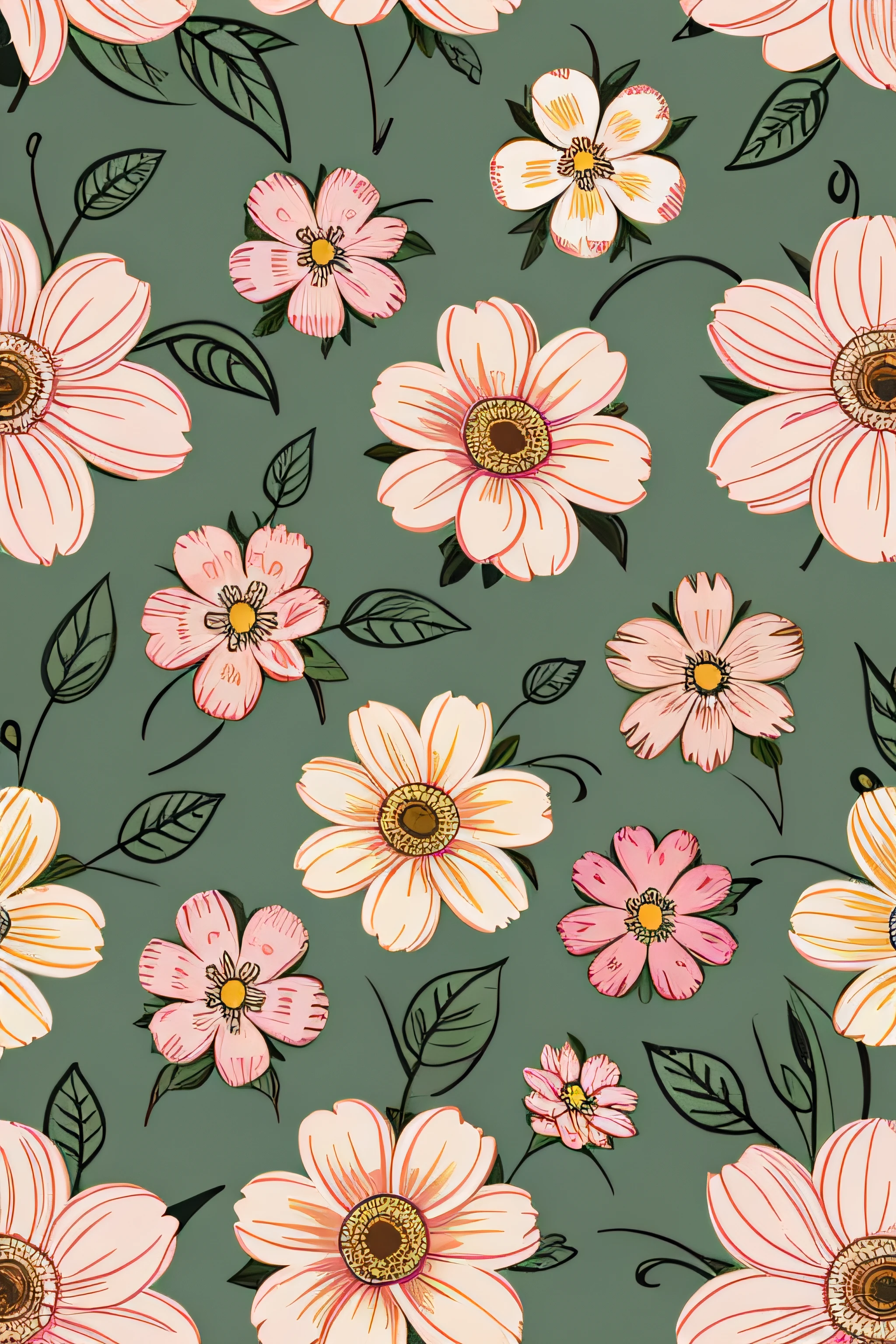 seamless colourful floral pattern