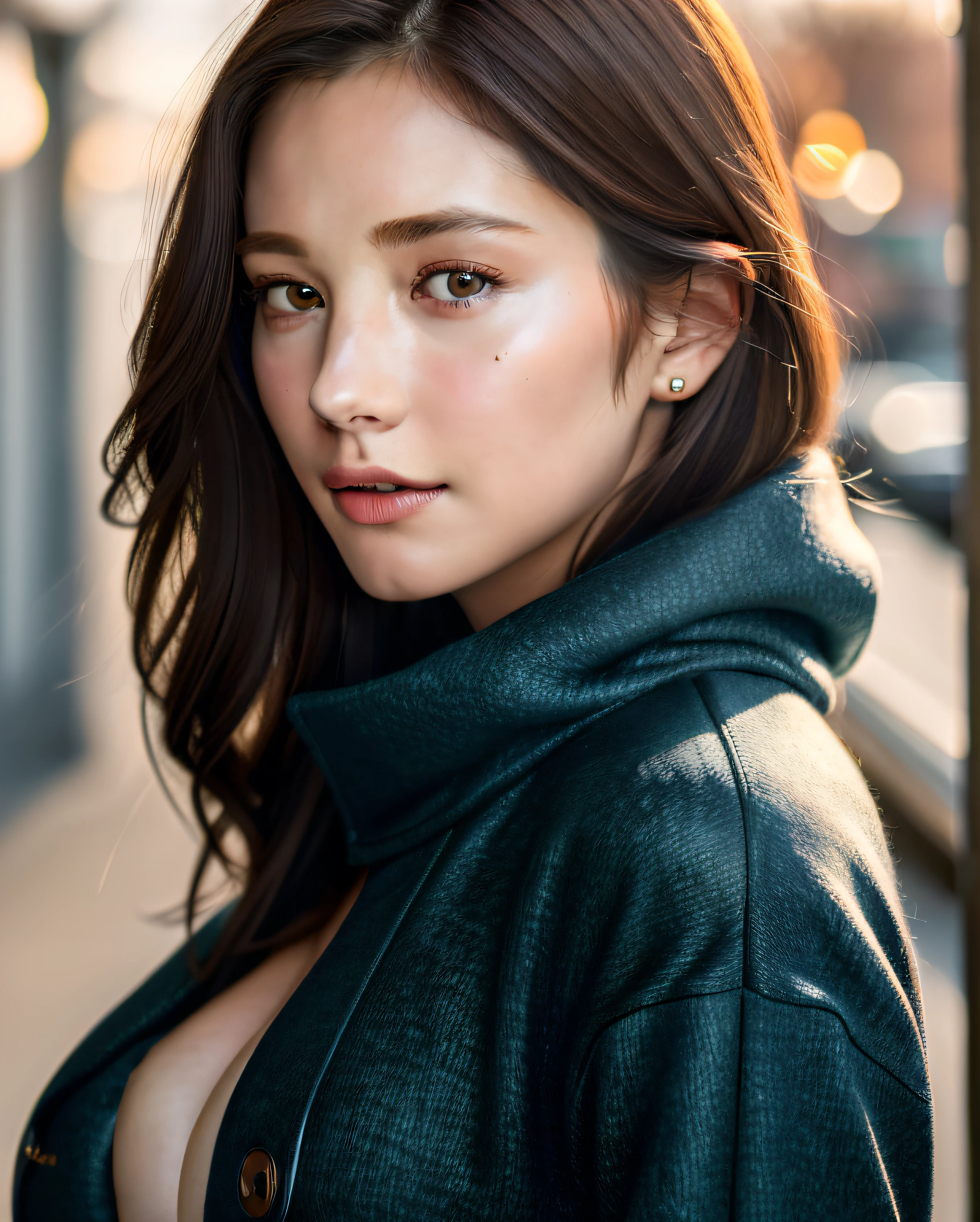 ((Best quality, 8k, Masterpiece :1.3)), Beautiful face, (photo realistic:1.4), soft lighting, (high detailed skin:1.3), 8k uhd, dslr, high quality, high resolution, 4k, 8k, absurdres, best ratio four finger and one thumb, (realistic:1.4), ((realistic medium breasts :1.3)), Highly detailed face and skin texture, Detailed eyes, Double eyelid, full body view, winter outfit,