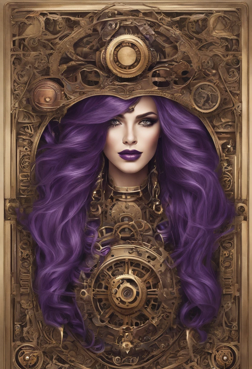 Girl with long purple hair, Slim, beatiful face, little chest
