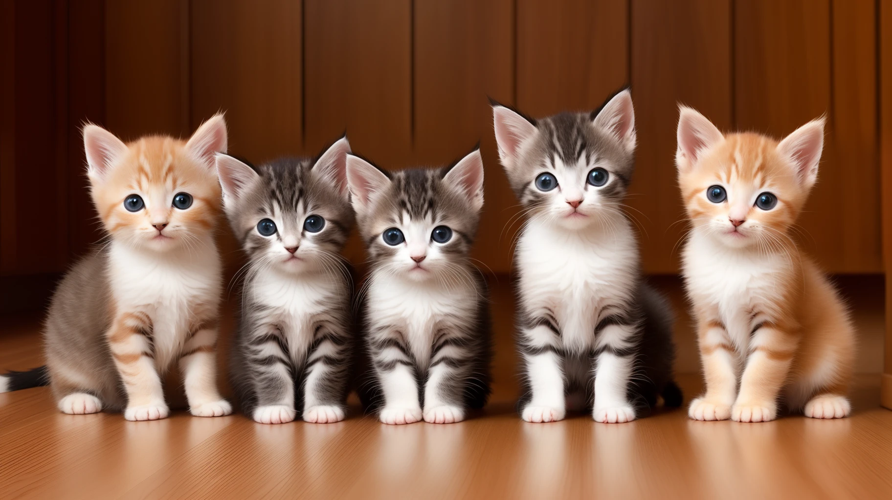 Create an optical illusion using kittens lined up with the following phrase written on them: se mata