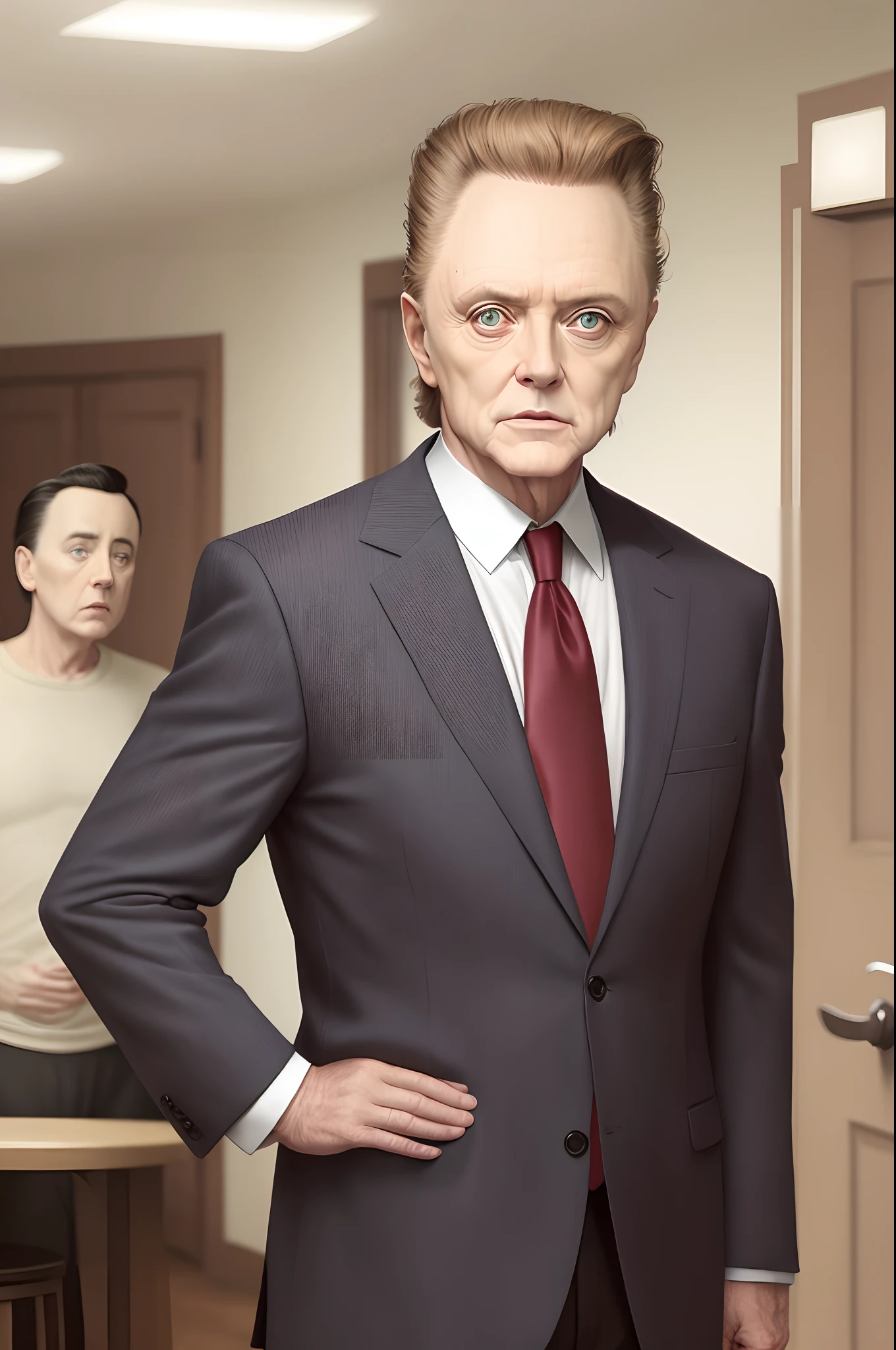 Christopher walken Anthony Hopkins and peewee Herman combined middle aged