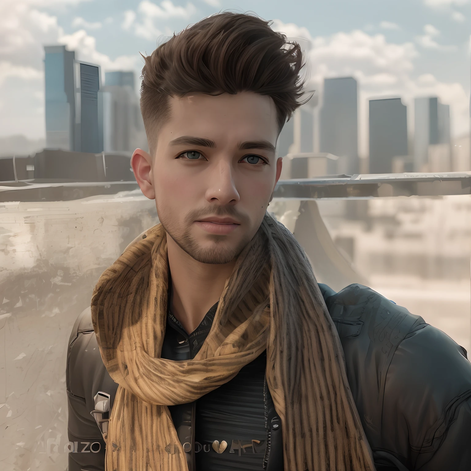 Cyberpunk handsome boy ultra realistic face, futurestic background with cat,8k high quality