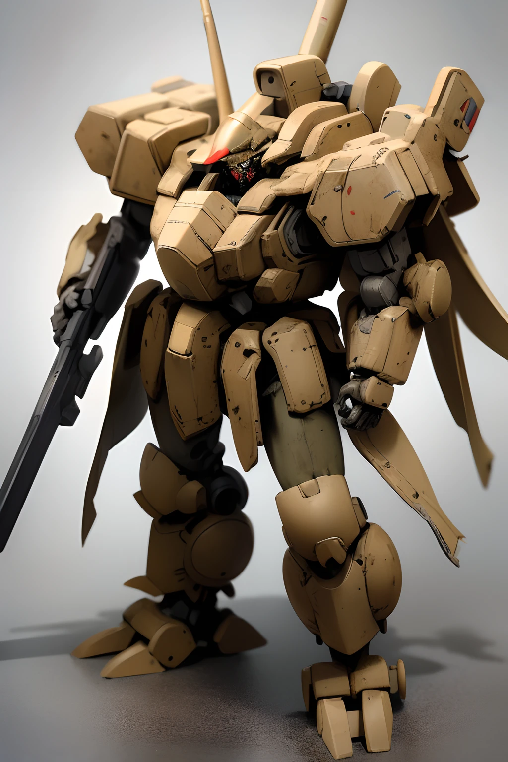 (masterpiece), best quality, 1robot, LEYNOS, There are various scratches on the armor, including deep and shallow scratches from being hit by bullets in battle.The metal is dirty with soot and smoke and shines dullly.It is a desolate wasteland, and the smoke from the battle is smoldering in places around it,
