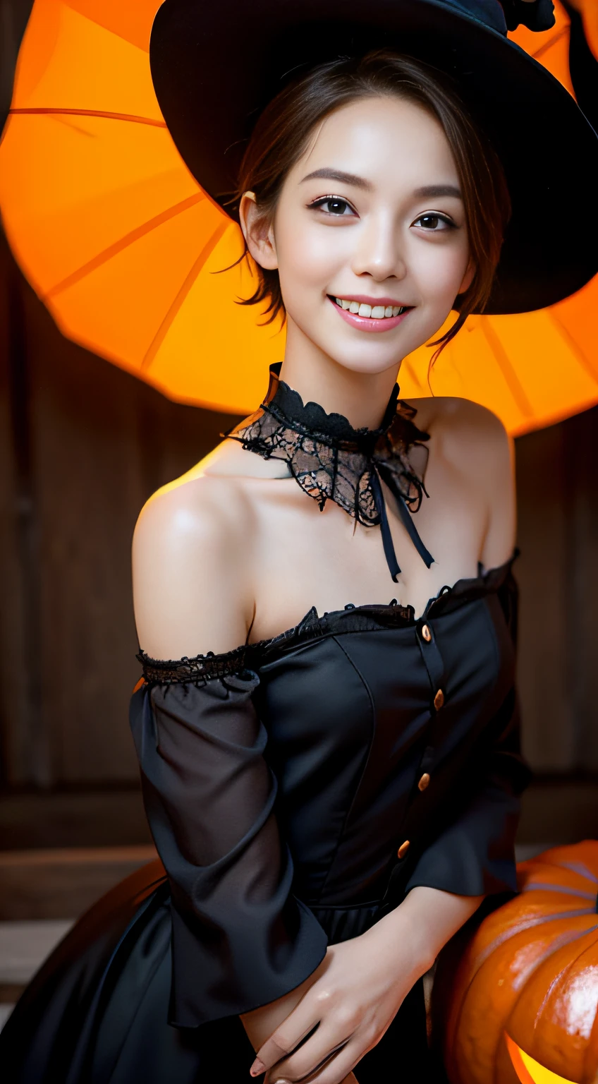 ((Best Quality, 8K, Masterpiece: 1.3)),Sharp: 1.2,Perfect Body Beauty: 1.4,cute girl,short hair,large breasts,Highly detailed face and skin texture,detailed eyes,double eyelids,smile,very short length shirts with open chest,((fantasy)),((witch)),praying hands,((using fireball magic)),(wide shot)