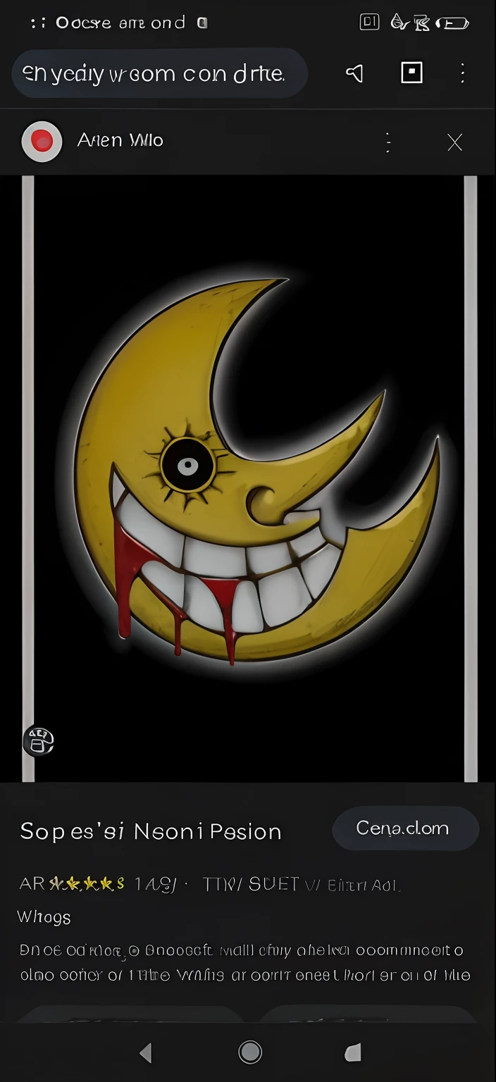 Creepy crescent moon, with smile, psycho, nighttime, crazy, foolish staring, in the sky