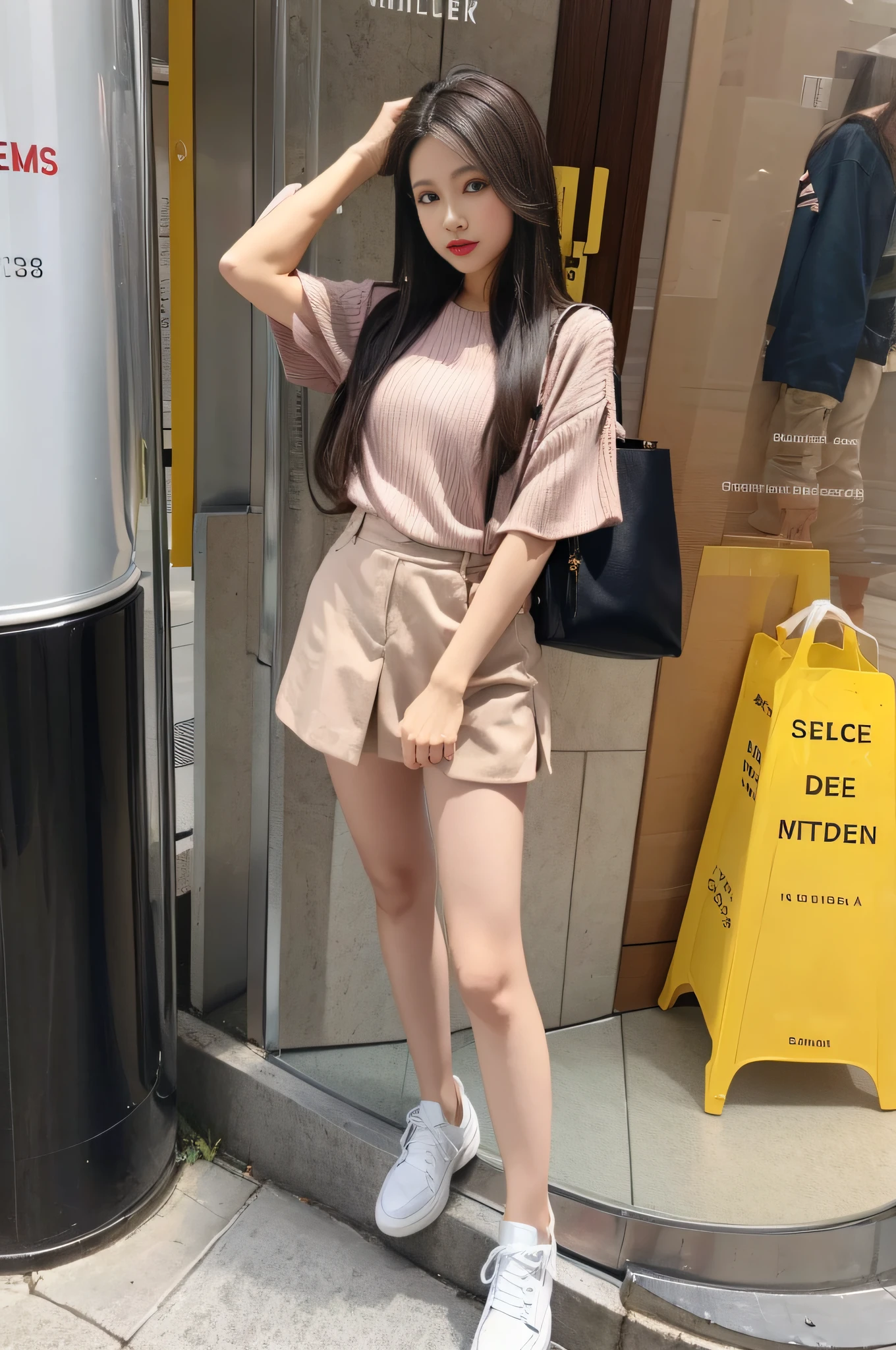 Girls dressed stylishly，Model figure