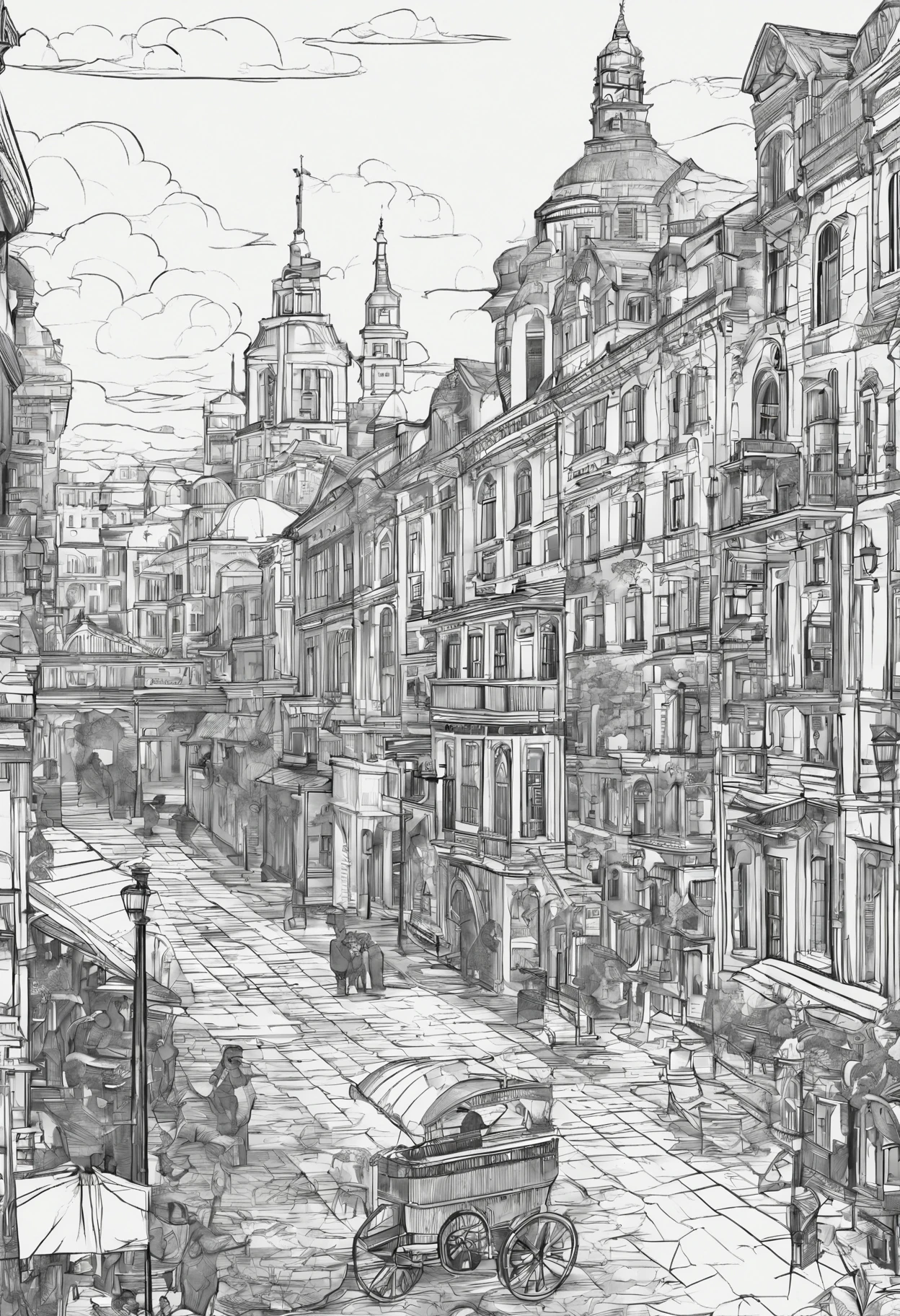 ((masutepiece)),((Best Quality)),((high detial)),((Realistic,))
industrial age cities, deep canyon in the middle, architectural streets, bazaars, bru, rainy day, Steampunk, European architecture