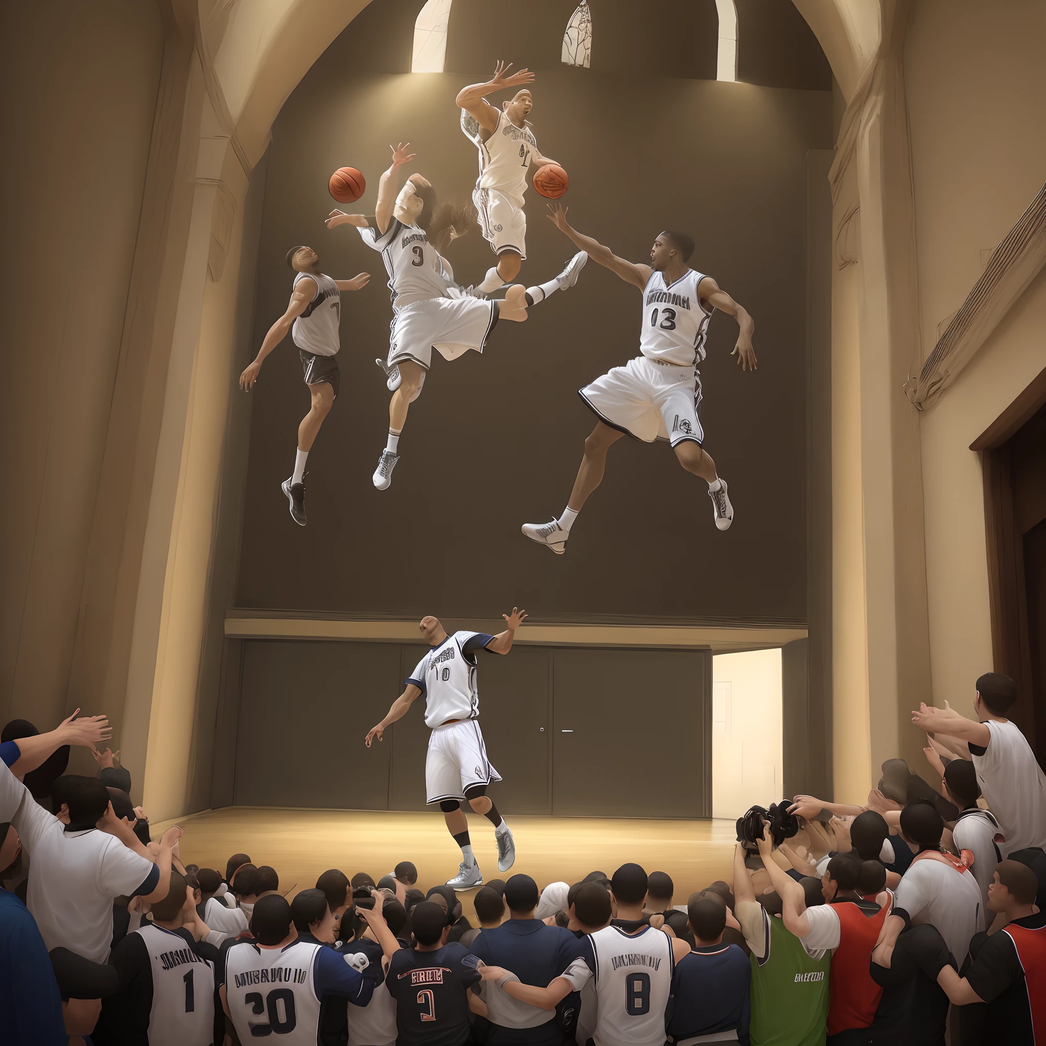 Recreate the and 1 logo with Jesus Christ as the player