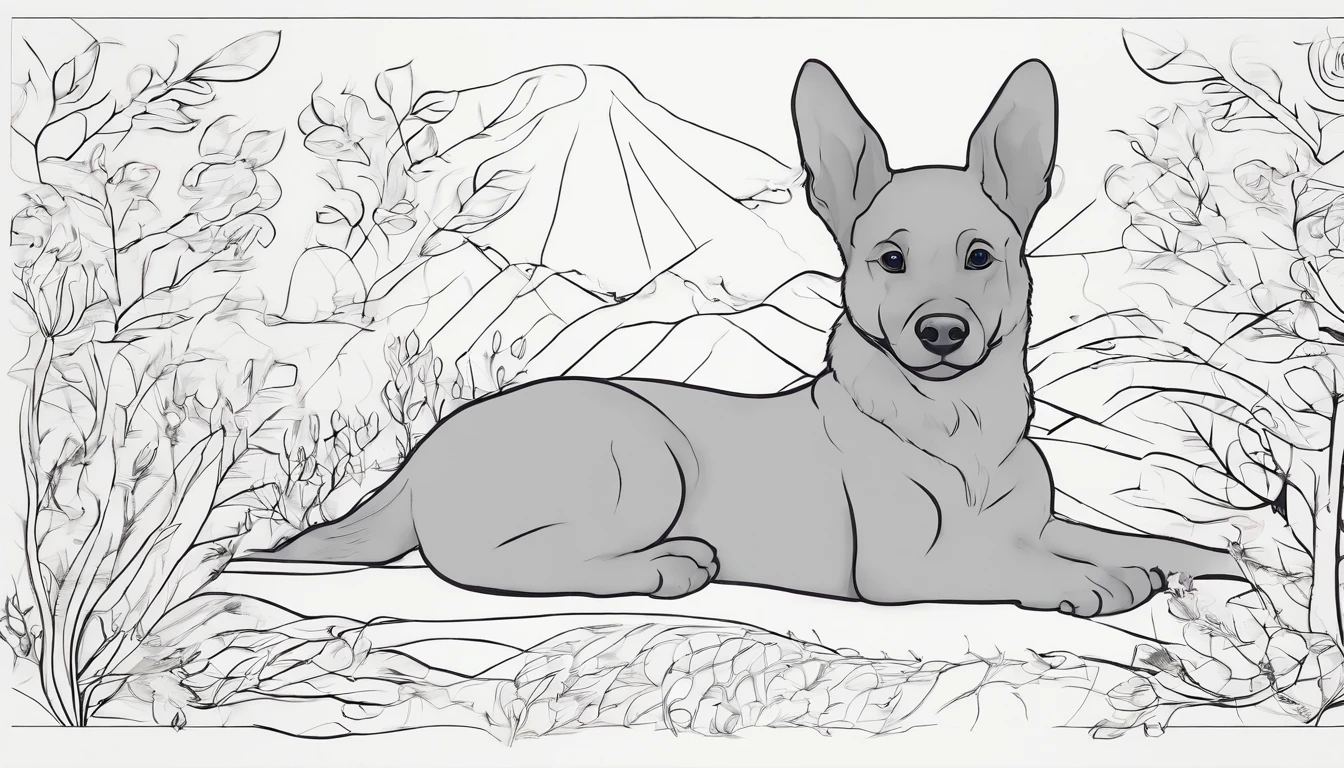 (best quality,4k,8k,highres,masterpiece:1.2),ultra-detailed,detailed fur,adorable expression,cute puppy,beautiful eyes,vibrant colors,line work,subtle shading,delicate strokes,playful pose,charming background,whimsical style,soft color palette,soft lighting