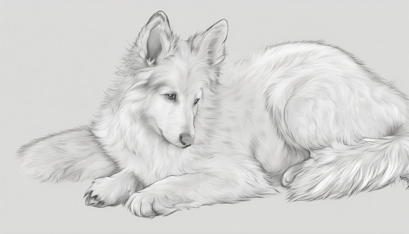 (best quality,4k,8k,highres,masterpiece:1.2),ultra-detailed,detailed fur,adorable expression,cute puppy,beautiful eyes,vibrant colors,line work,subtle shading,delicate strokes,playful pose,charming background,whimsical style,soft color palette,soft lighting